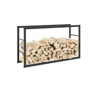 Portant de bois de chauffage noir 110x30x61 cm acier