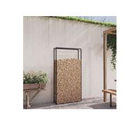 vidaXL Portant de Bois de Chauffage Noir Mat 110x28x214 cm Acier, Porte-bûches, Stockage de Piles de Bois, empileur de Bois de Chauffage