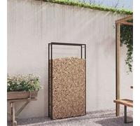 Portant de bois de chauffage Noir mat 110x28x214 cm Acier noir mat G