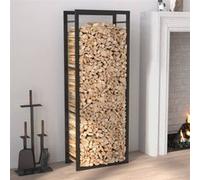 vidaXL Portant de bois de chauffage Noir mat 50x28x132 cm Acier 350306