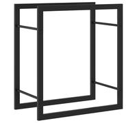 Portant de bois de chauffage Noir mat 50x28x56 cm Acier