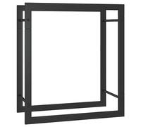 Portant de bois de chauffage Noir mat 50x28x56 cm Acier