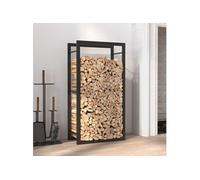 vidaXL Portant de bois de chauffage Noir mat 50x28x94 cm Acier 350305
