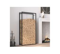 vidaXL Étagère à bois de chauffage Noir mat 80 x 28 x 154 cm Acier