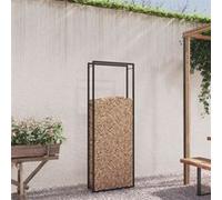 Portant de bois de chauffage Noir mat 80x28x222 cm Acier