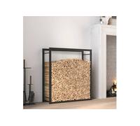 vidaXL Portant de bois de chauffage Noir mat 80x28x86 cm Acier