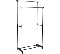 Portant double en métal avec roulettes Noir G