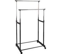 Portant double en métal coloris noir - Longueur 70 x Profondeur 42 x Hauteur 145 cm -JUANIO- Noir G