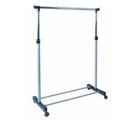 Portant en tube d'acier Coloris Alu-chrome-gris, Dim : L90 x P43 x H95/170 cm --