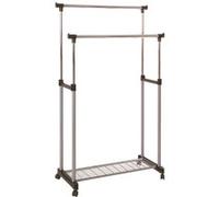 Portant en tube d'acier Coloris Alu-chrome-gris, Dim : L95 x P43 x H95-170 cm -PEGANE- Alu-chromé-gris