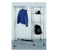 Portant en tube d'acier Coloris Chrome, Dim : L123x P45 x H181 cm --