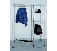 Portant en tube d'acier Coloris Chrome, Dim : L123x P45 x H181 cm -PEGANE- Chromé G