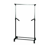 Portant en tube d'acier Coloris Chrome-noir, Dim : L81x P42 x H100/177 cm --