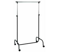 Portant en tube d'acier Coloris Noir-chrome, Dim : L80 x P45x H110/170 cm --