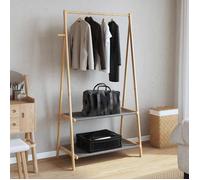 Portant, penderie,port-manteau,Porte-vêtement avec étagères 96x45,5x150,5 cm bambou - shop27685917