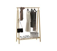 HomCom Porte-manteau bambou avec étagère à chaussures 110x42x152 cm