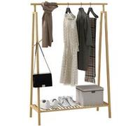 HomCom Porte-manteau bambou avec étagère à chaussures 110x42x152 cm