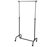 M HOME - Portant pour vêtements EVE72 - Métal chromé/noir, roulettes, h. 118-180 cm x L. 79 cm
