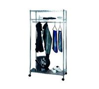 Portant / rangement en acier chromé - Longueur 90 x Hauteur 187 x Profondeur 45 cm -PEGANE- chromé G