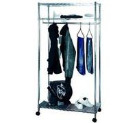 Portant / rangement en acier chromé - Longueur 90 x Hauteur 187 x Profondeur 45 cm --