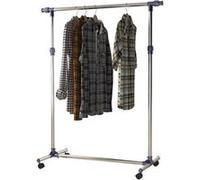 HOMCOM Portant Vêtements Tringle Réglable sur Roulettes Acier Inox 25 kg | Aosom France