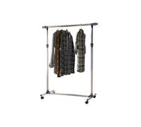 HOMCOM Portant à vêtements tringle réglable à roulettes en acier inox charge max. 25 kg