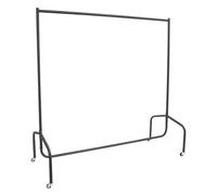 HOMCOM Portant à Vêtements avec Roulettes Tringle a Vêtement solide Charge 140 Kg 150 x 60 x 170 cm Porte-Manteau en acier noir