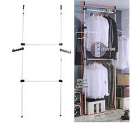 Portant Vêtement à tringles réglables - Télescope Garde-Robe Penderie Télescopique HB002 -LUS