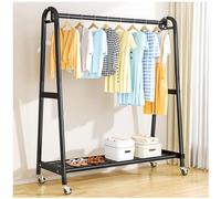 Portant-vêtements à roulettes, Porte-manteau de vêtements à roulettes avec étagère de rangement, portant penderie à vêtements en métal pour suspendre les vêtements ( Color : Black , Size : 80x40.5x156