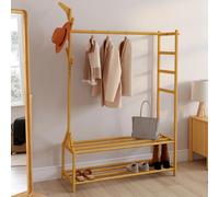 Portant Vêtements Bambou Rita Avec Porte-Manteaux Et Étagères