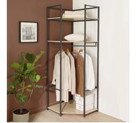 Portant vêtements d'angle JUNE en bois et métal 70x200cm