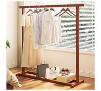 Portant-vêtements en Bois sur Pied, Simple Tringle avec Étagère De Rangement, Petit Penderie À Vêtements pour Chambre d'enfant (Color : Walnut, Size : 80x40x125cm)