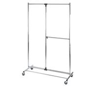 Portant vêtements - WENKO - Profissimo - 2 niveaux - 4 roulettes - Ajustable en hauteur