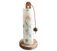 Portarrolls de papier en bois - Portarrolls hygiéniques | Organisateur de papier toilette vertical pour gomme à cheveux, chiffons de cuisine et film transparent