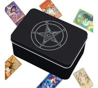 Portatarjetas du Tarot, Tarot PortatarJets, Iron Tarot Organizing Box - Organisateur de Tarot Portable, Lettres de Cas de Table de Table