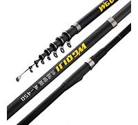 Portative Canne à pêche Puissance télescopique Rocher canne à pêche de haute qualité 2.7m-6.3m en fibre de carbone Spinning canne à pêche Carp Feeder bateaux Rod voyage Mer amateurs ( Color : Black ,