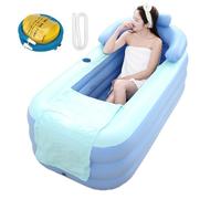 portative de Douche, Bain à remous Gonflable - Piscine Gonflable Pliable, Pliante, 63X33X25 Pouces, d'eau pour Adultes,