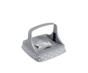 Portatovaglioli da Tavola Tosca Bianco e Grigio 22 x 22 x 16,5 cm Stefanplast