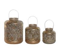 PORTAVELA SET 3 METAL 24X24X32 DECAPE DORADO