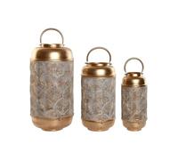 PORTAVELA SET 3 METAL 25X25X49 39CM/33CM DORADO