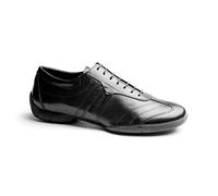 PortDance Baskets de danse PD Pietro Street pour homme - En cuir noir - Semelle de baskets, Noir , 46 EU
