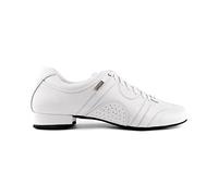 Portdance Herren Chaussures de Danse/Dance Sneakers PD Casual - Cuir Blanc - Semelle en Daim [EUR 46]
