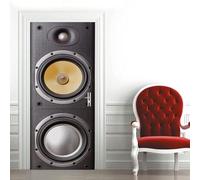 Porte 3D Autocollants Muraux Haut-Parleur Audio Noir Autocollant De Porte Poster Papier Peint Art Mural Photo 95 X 210 Cm Décoration De Porte Amovible En Pvc Pour Salon Chambre Salle De Ba -0G6D7Z9Z4O