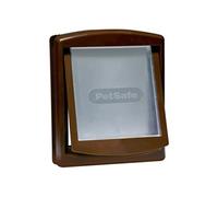 PetSafe - Chatière pour Chat et Chien Originale Staywell, 2 Voies d’accès (entrée et Sortie) - Porte pour Animaux intérieur et extérieur, Rigide, Panneau de Fermeture Inclus - Marron, M