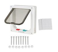 Porte à clapet verrouillable à 4 Voies pour Chats et Petits Chiens, Porte pour Chat verrouillable à Double clapet, Conception étanche aux intempéries, Grille pour Animaux en