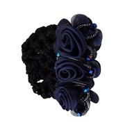 Porte- à fleurs - Élégant filet à cheveux avec fleurs décoratives - Accessoire de cheveux sûr pour femme - Clip de barrette en maille - Élégante housse de couleur pour banquetier