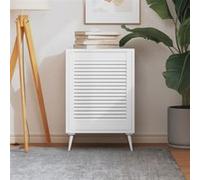 vidaXL Porte à persiennes Bois de pin massif Blanc 61,5x49,4 cm