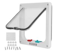 Porte à rabat pour animaux - QIILU - Chatière manuelle - Blanc - Pour chats jusqu'à 15 lbs - Installation facile