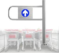Porte à sens unique, barrière automatique à rebond - Porte d'entrée à sens unique à 90° pour supermarchés et usines - Portillon piéton manuel à ouverture à droite 60 x 100 cm pour contrôle d