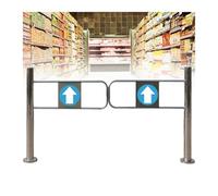 Porte à sens unique, porte battante à fermeture automatique, ouverture à 90° - Portail de sécurité universel en métal pour entrepôt et supermarché, porte à sens unique en acier inoxydable (1